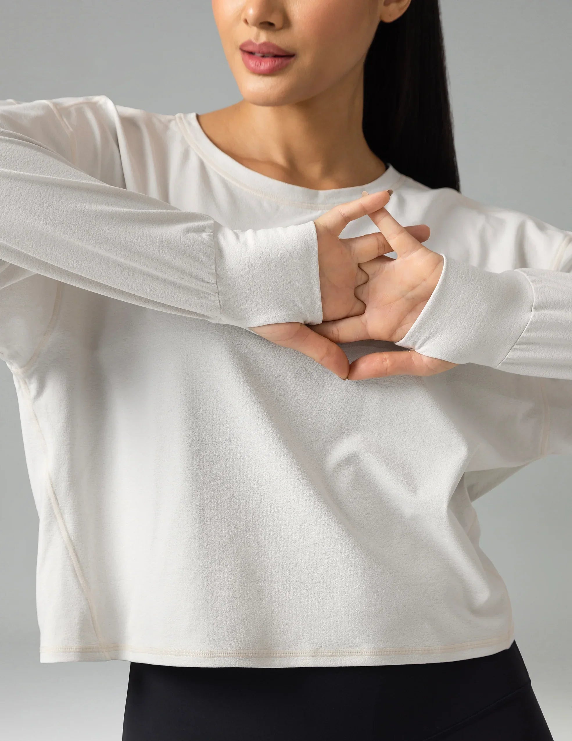 Oversized Langarm Oberteil